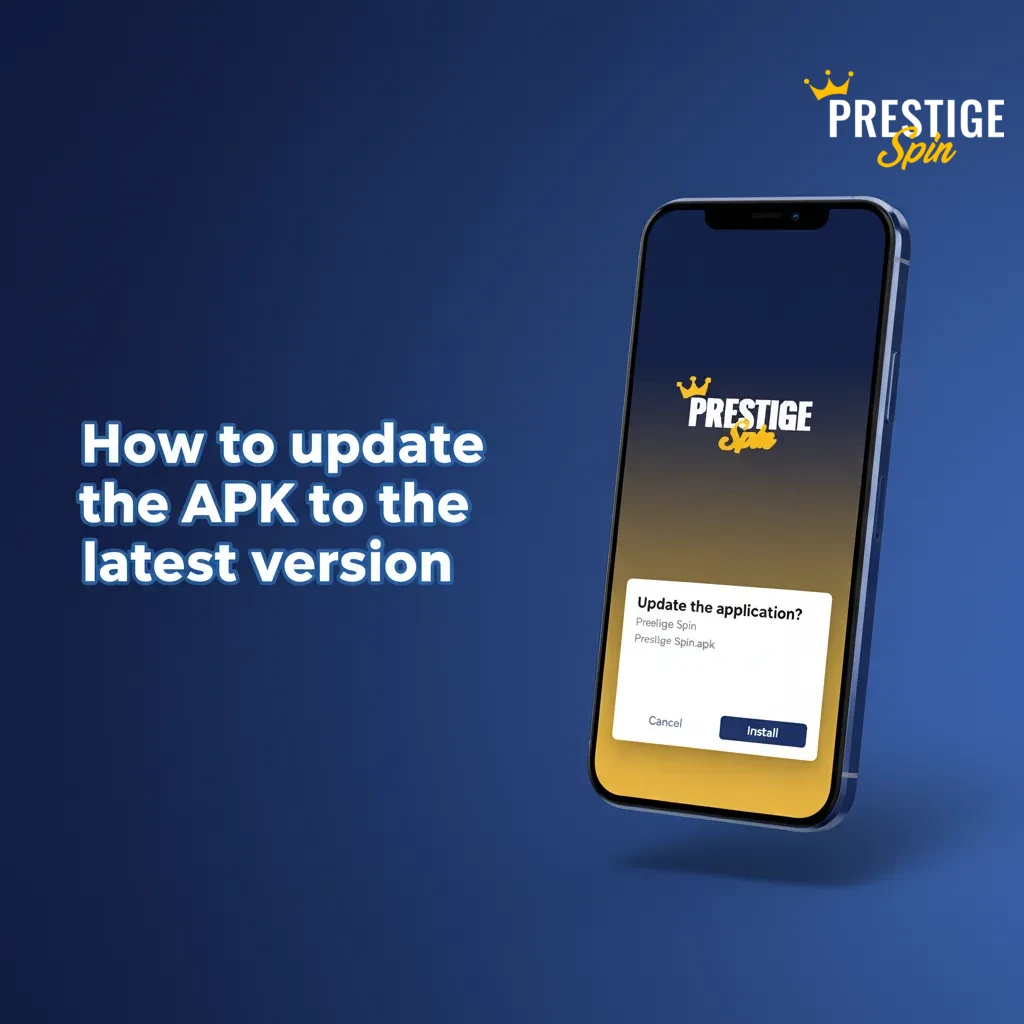 How to update Prestige Spin APK: accept in‑app update or download from official site; install and check version in App info.